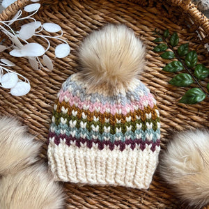 Rainbow Knit Hat 04 / 6 sizes / MTO